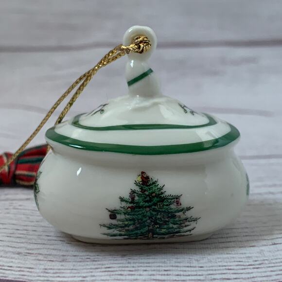 Vintage Spode Miniature Sugar Box Bowl Christmas Tree Ornament NO BOX - Picture 1 of 11
